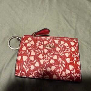 Red and White Heart Patterned Coin Purse